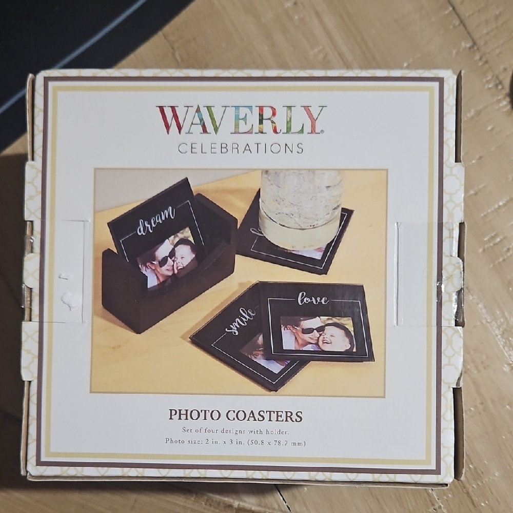 Waverly Celebrations Black and White Photo Coasters